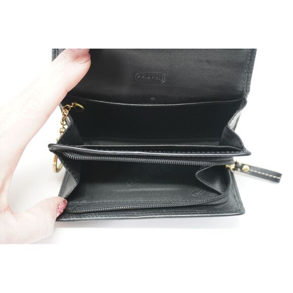 Coach Black Signature and Leather Keychain Wallet Vintage Great Condition! - Picture 5 of 9